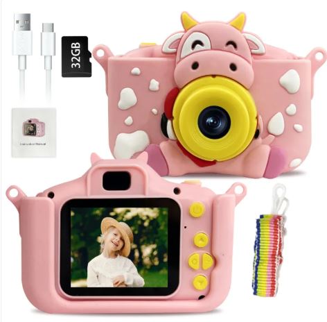Wondaboo kids mini camera in animal-print design