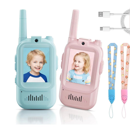 Wondaboo kids mini video wireless walkie talkies, 2-pack